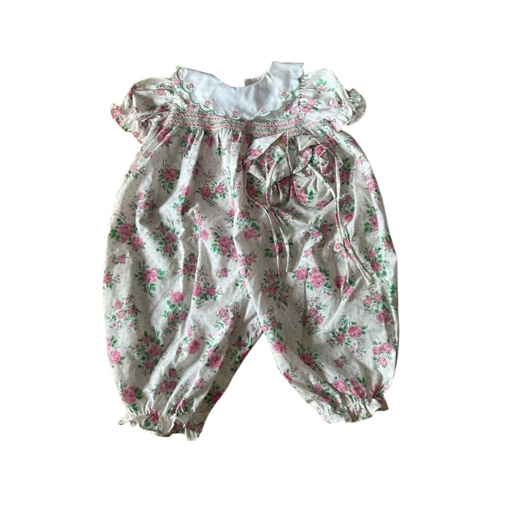 NWT‎ Vintage floral girls one piece with matching booties